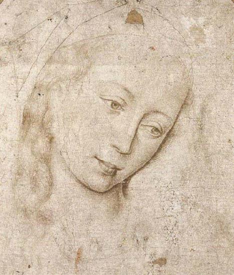 WEYDEN, Rogier van der Head of the Madonna Spain oil painting art